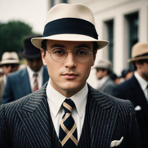 Man in Gatsby Style Suit and Fedora Hat