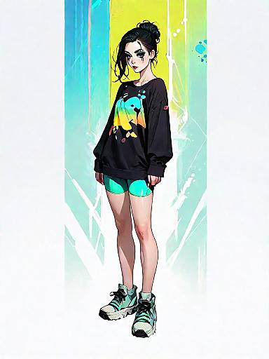 Stylish Woman in Casual Streetwear