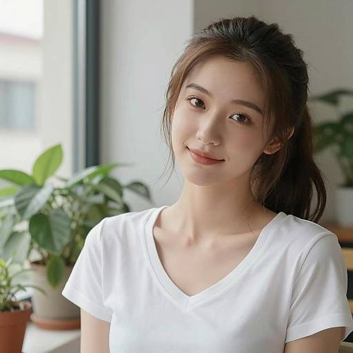 Cheerful Woman in Natural Light