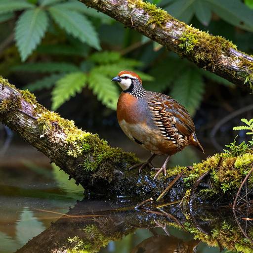 Serene Chestnut Quail in Lush Environment
