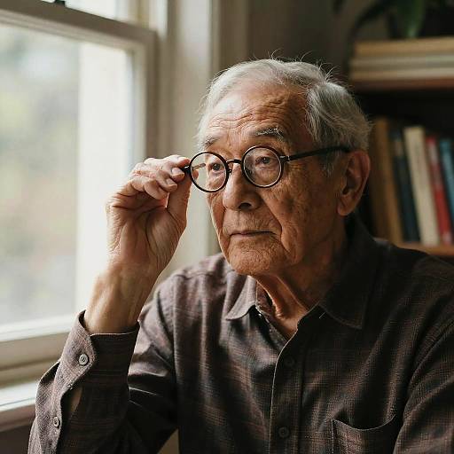 Elderly Man with Vintage Glasses