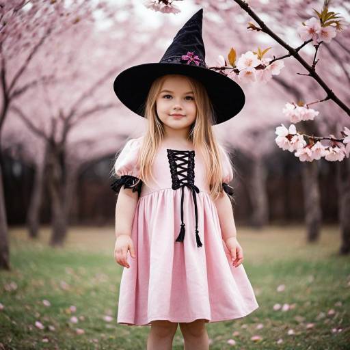 Charming Toddler Witch in Pink Dress