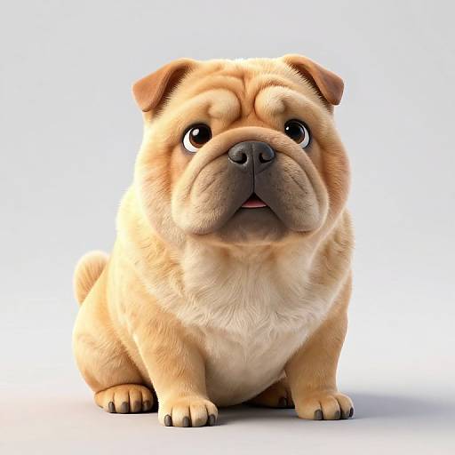 Cute 3D Shar Pei with Accent Lighting