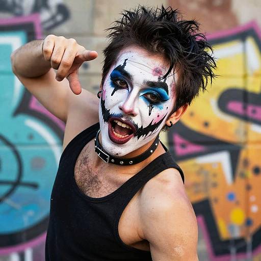 Trashy Makeup Cosplay with Graffiti