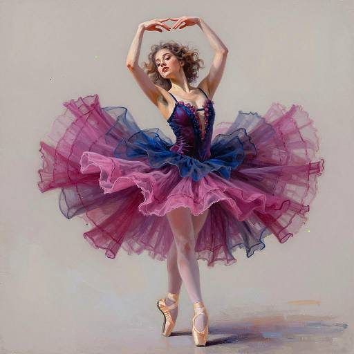 Ballerina in Lavish Multi-Layered Ruffled Tutu