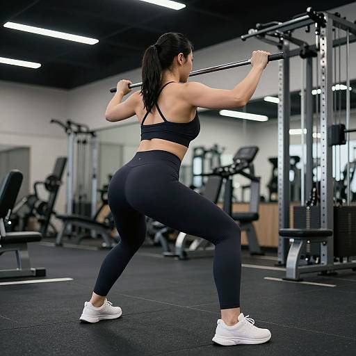 Woman Exercising in Gym Setting