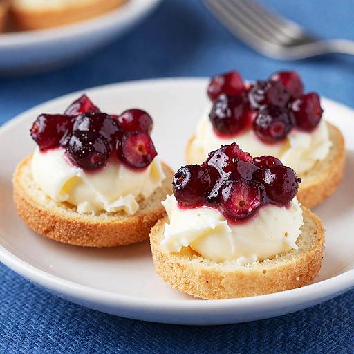 Vibrant Cranberry Cheese Canapés Close-Up