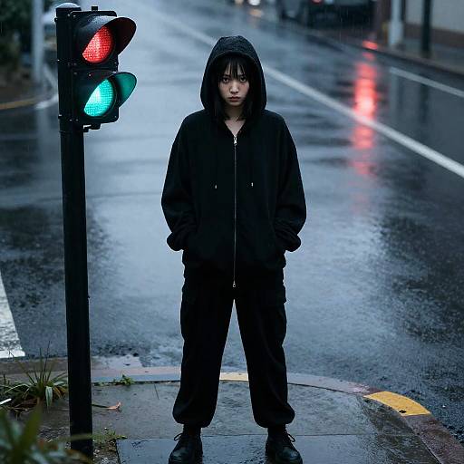 Rainy Night Solo Girl Portrait