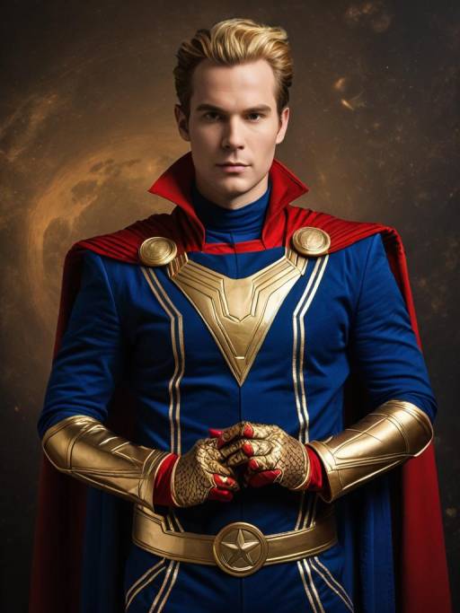 Man in Homelander Cosplay Costume