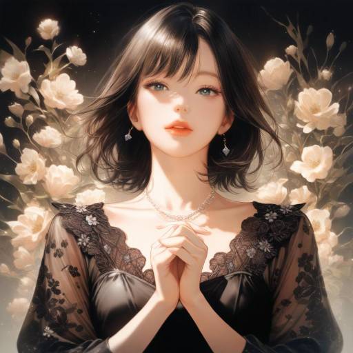 Elegant Portrait of Miyashita Ai in Black