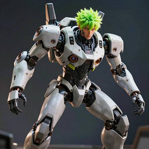 Futuristic Mech Pilot in Action