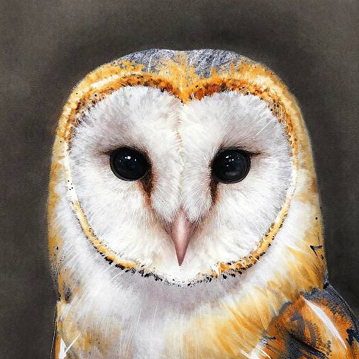 Vivid Silk Screen Barn Owl Portrait