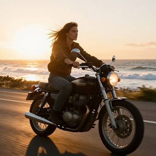 Vintage Motorcycle Adventure at Sunset