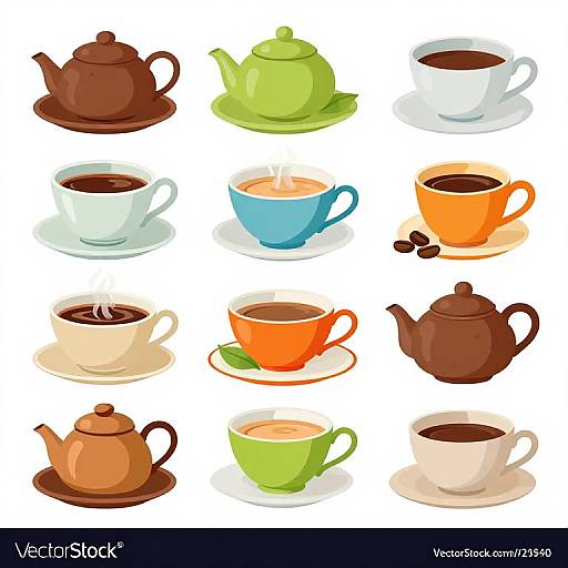 Tea and Coffee Items Vector Collection