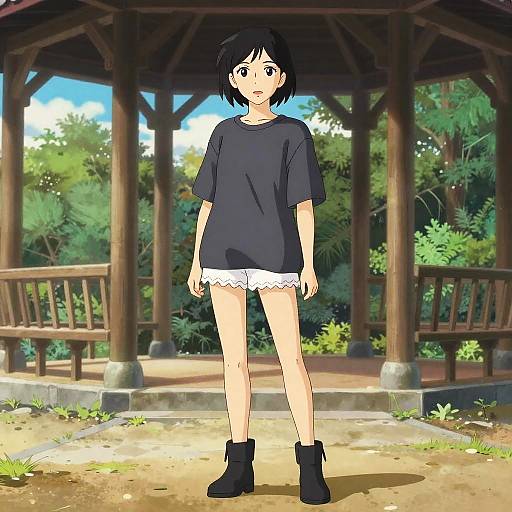 Boho Casual Woman at Historical Gazebo