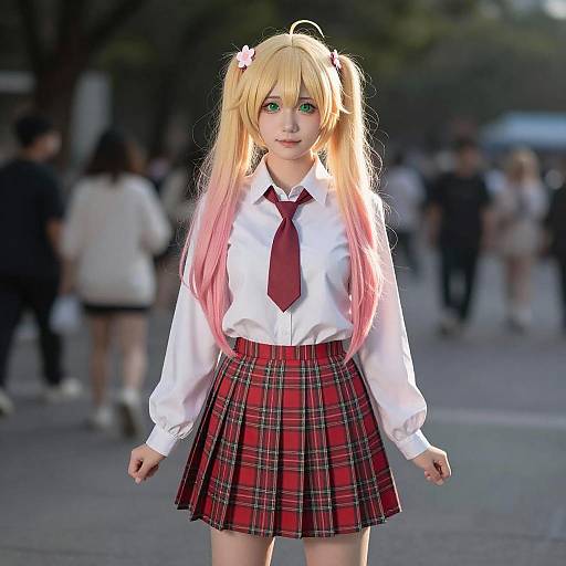Lifestyle costume photo of Momosuzu nene (casual). Cosplay clothes