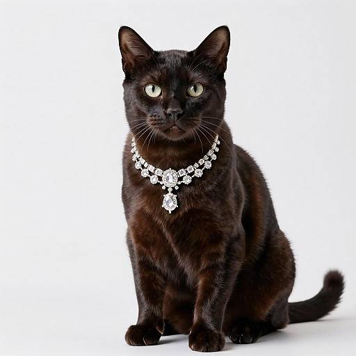 Elegant Dragon Li Cat Portrait with Diamonds