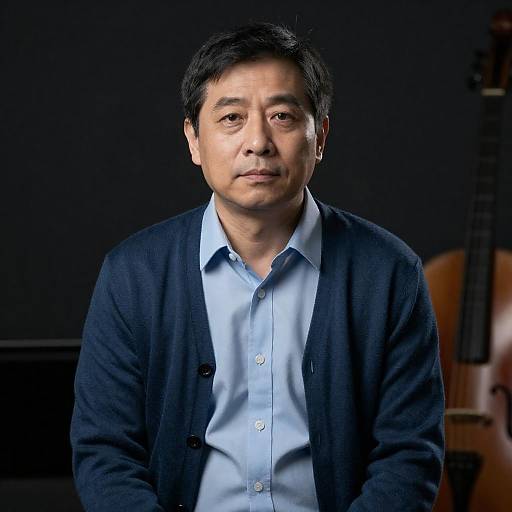 Serious Middle-Aged Man in Cardigan