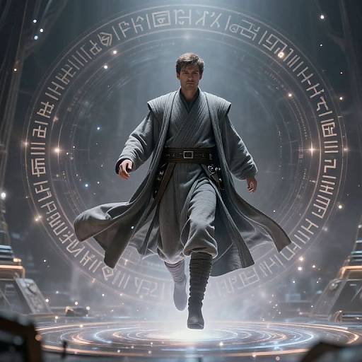 Mystic Grey Jedi Tunic in Energy Field