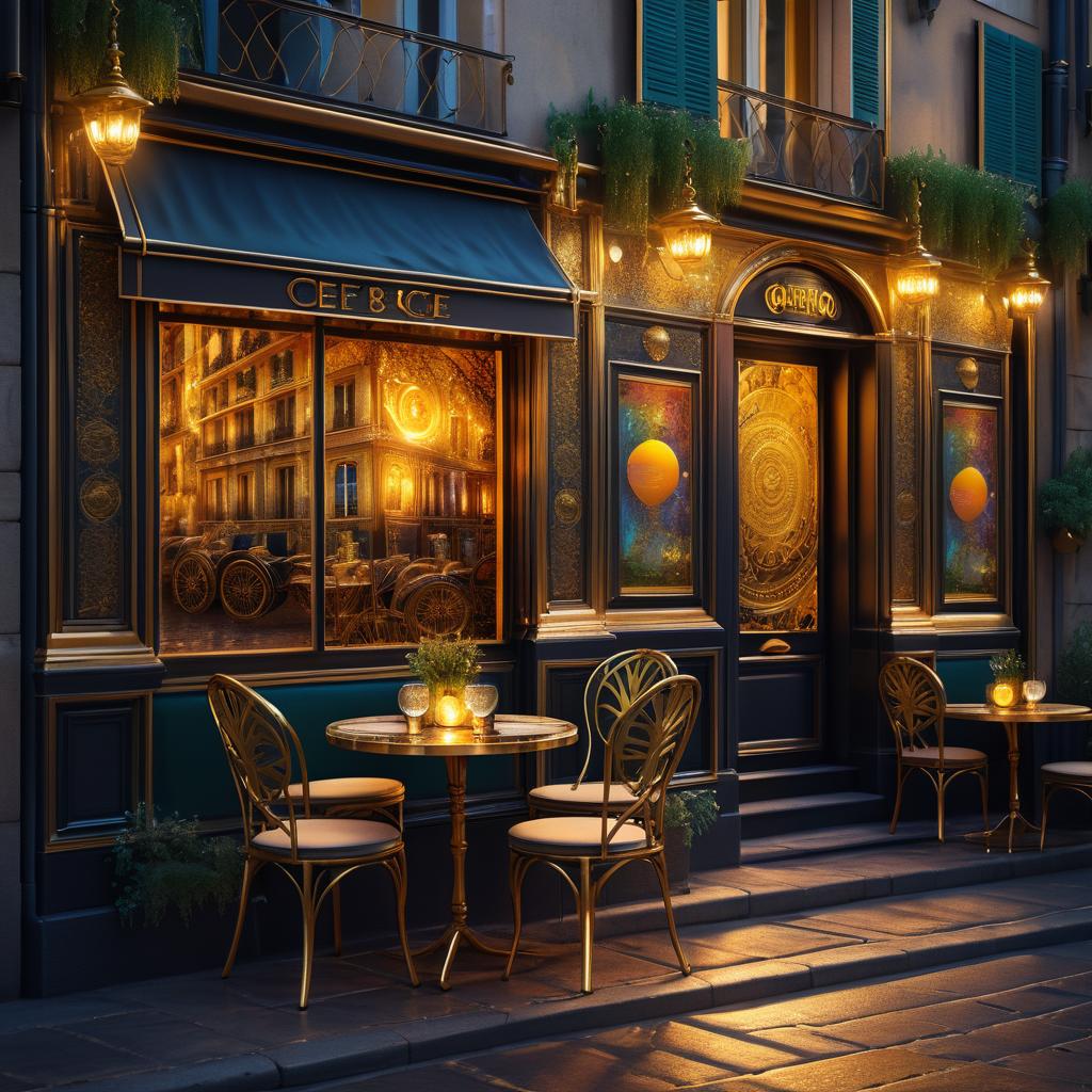 Elegant Street Art Cafe in Paris