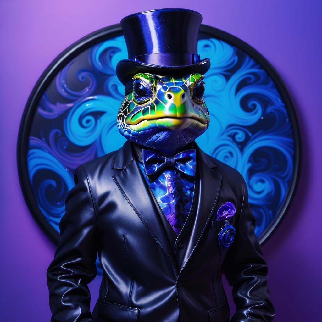 Stylish Turtle in Biker Jacket Portrait