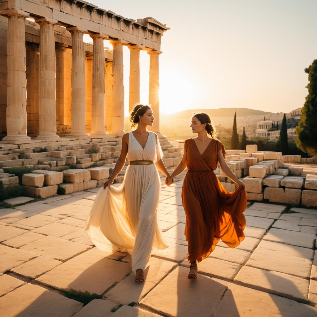 Philosopher and Muse in Athenian Sunset