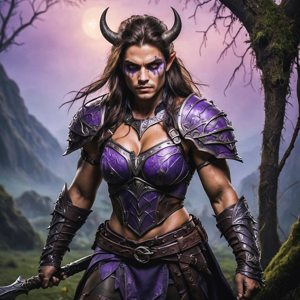 Fierce Orc Huntress in Twilight Studio