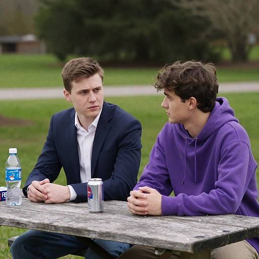 Casual Park Meeting Between Friends