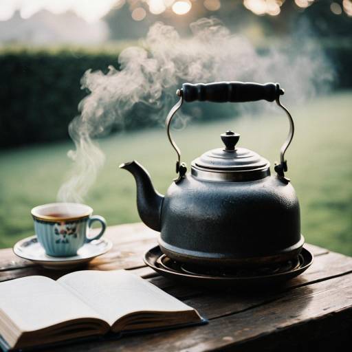 Vintage Tea Kettle and Journal Scene Vintage Tea Kettle and Journal Scene