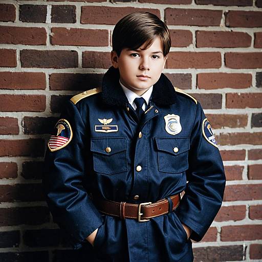 Boy in Police Uniform Costume