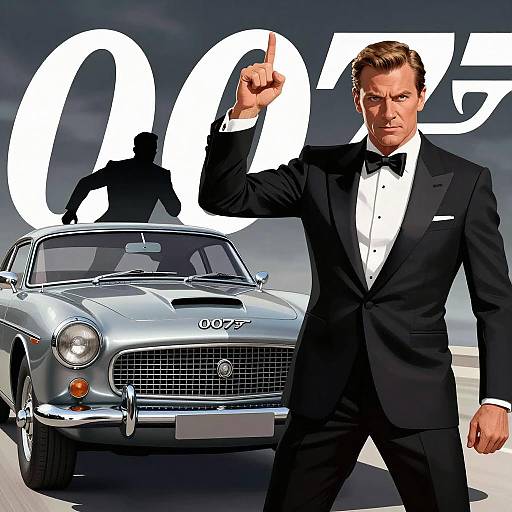 Dynamic James Bond Digital Illustration