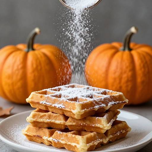 Autumnal Pumpkin-Spiced Waffles with Sugar