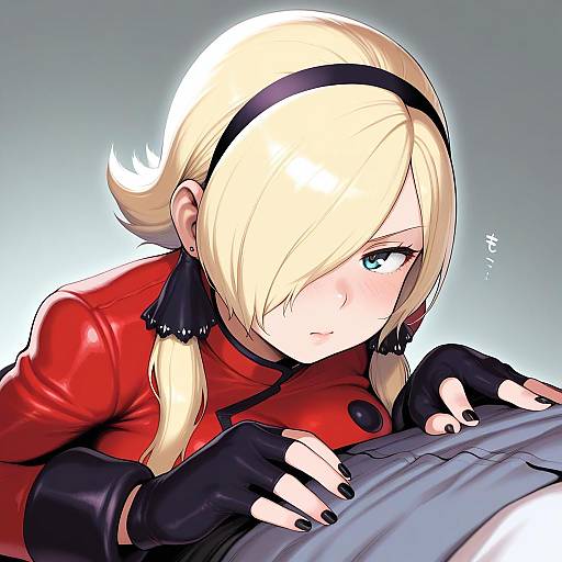 Illustration of Ash crimson, the king of fighters in the style of Atte nanakusa