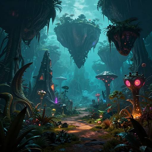 Alien Forest with Floating Islands