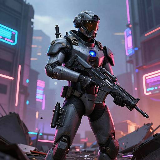 Futuristic Cyberpunk Krieg Soldier