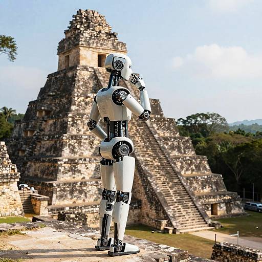 Attentive Robot at Tikal Ruins