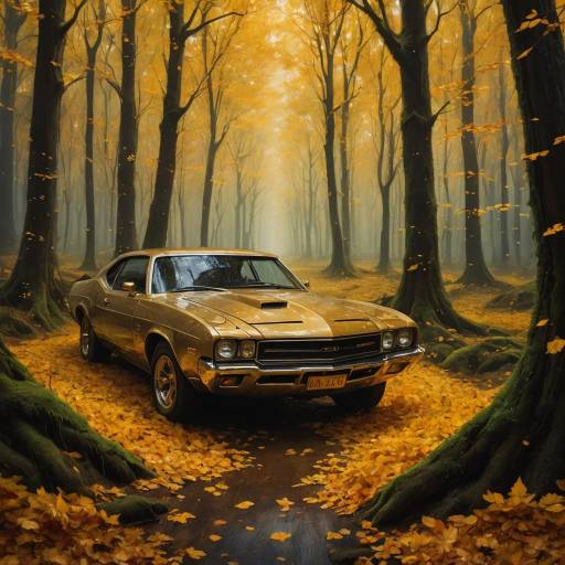 Mystical Forest with Golden Leaves Mystical Forest with Golden Leaves
