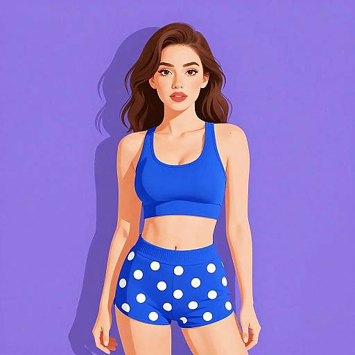 Sporty Woman in Vibrant Cotton Bralette