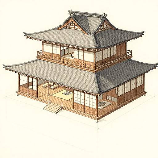 Intricate Edo Period Japanese House Schematic