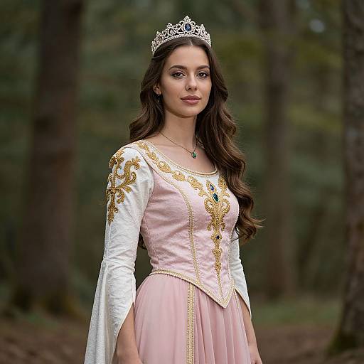 Regal Woman in Forest Setting