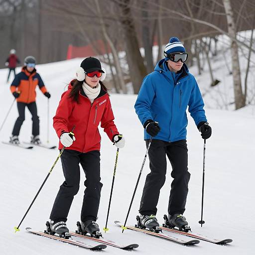 Skiing Adventure on a Snowy Hill