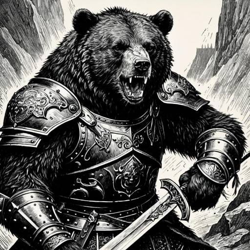 Armored Bear Warrior Illustration