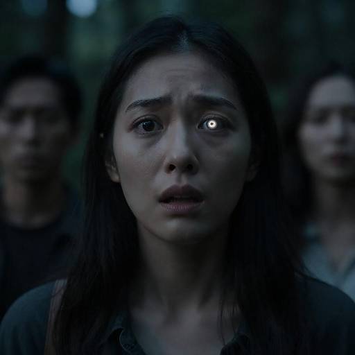 Frightened Woman and Menacing Figure