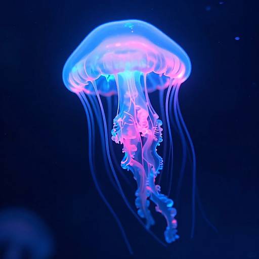 Neon Cyberpunk 3D Jellyfish