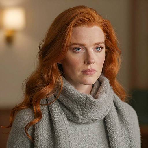 Serene Woman with Red Hair Portrait