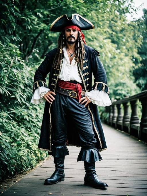 Man in Pirate Costume Full Body