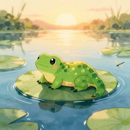 Watercolor Water Lizard Pokemon Serenity