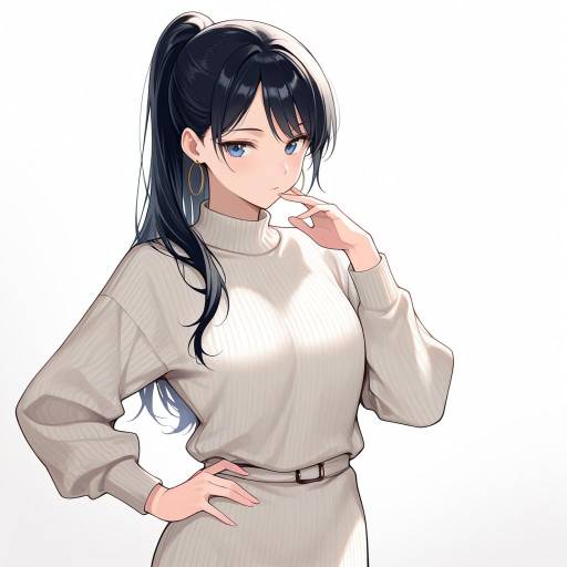 Confident Young Woman in Fashionable Dress Confident Young Woman in Fashionable Dress