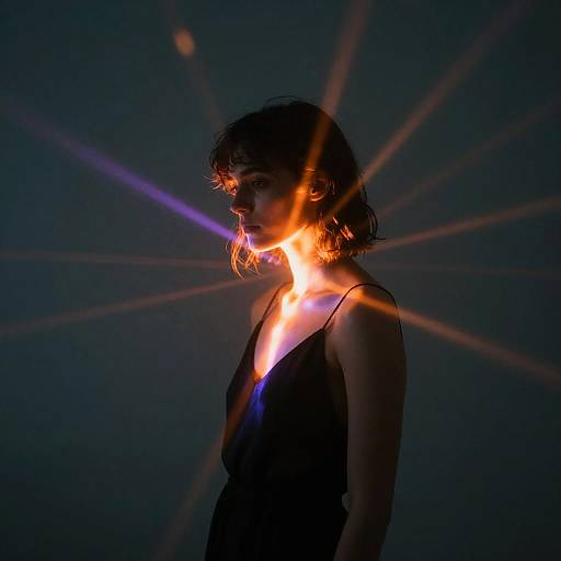 Surreal Woman with Crystal Light Refraction