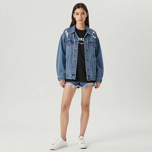 Chic Casual Streetwear Woman in Studio